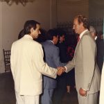 Con el rey Juan Carlos, en 1986.