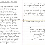 Original manuscrito de un poema de Santiago Castelo dedicado al periodista. ARCHIVO J. M.P.
