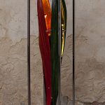 BRUTnature PALM III – 35 x 35 cm h172 cm – madera, acero inox y leds